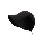 Winter Textured Fisherman Cap with Drawstring (Black)