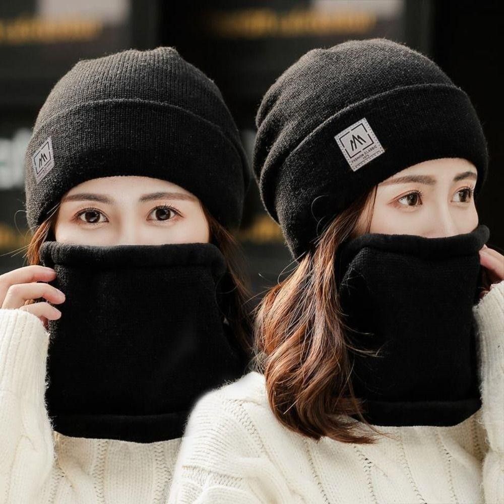 MOD-Product (5) Winter Thermal Beanie & Neck Warmer Set (Black) - Image 1